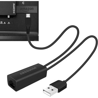 Imagem de Oassuose Adaptador Ethernet para Fire TV Stick, Fire Stick 4K, Chromecast Ultra, Google Home Mini e Outros Dispositivos de Streaming de TV - Micro USB