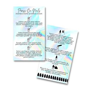 Imagem de Cartão French How to Apply Press-On Nails | Cartão de visita impresso físico de 5 x 9 cm | Visual holográfico fosco não reflexivo
