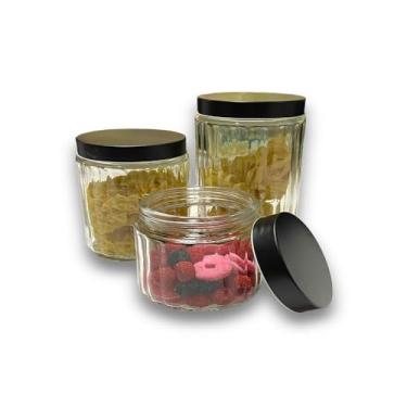 Imagem de Conjunto de Potes de Mantimentos com 3 Peí§as de Vidro e Tampa de Inox