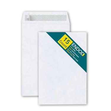 Imagem de Envelopes EnDoc Tyvek – Carteira de envio profissional resistente com estrutura Tyvek Dupont resistente a rasgos e fecho de vedação fácil – Branco – Pacote de 20 – {Dimensões}, 6x9