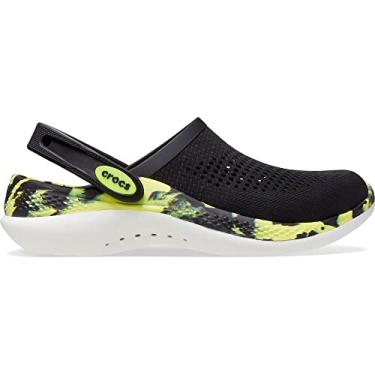 Imagem de Crocs Tamancos Literide 360 unissex para adultos, Preto/Cítrico, 43