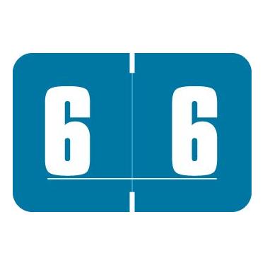 Imagem de Doctor Stuff - File Folder Labels, Number 6, DIGI COLOR ALTERNATE Match - DXNM Series Chart Stickers, Dark Blue, 15/16" x 1-5/8", #6, 250/Roll