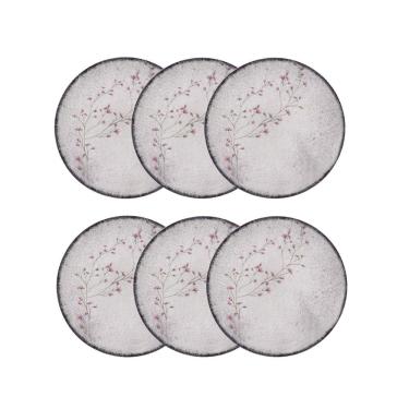 Imagem de Prato Raso de Porcelana Decorada Floralis 25cm 6un - Tramontina 96950/231