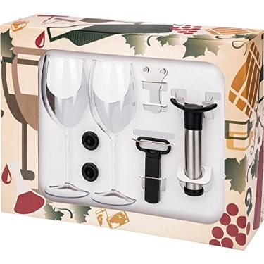 Imagem de Kit Vinho 2 Taças 560ml Poliestireno e Acessórios