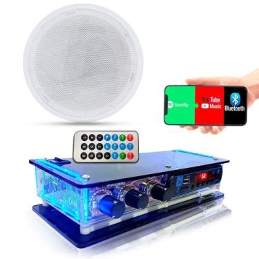 Imagem de Kit Som Ambiente Amplificador Bluetooth + Caixa Embutir Teto - ORION