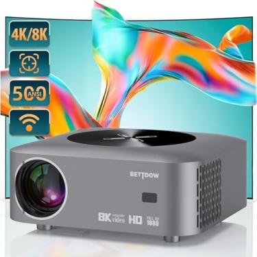 Imagem de BETTDOW Projetor 4k 8k Hd 1080p 13000 Lm Compatível Completo De Android/IOS, Smart Projetores Retroprojetor Portatil 500 ANSI WiFi6 BT5.0, Elétrico Correção Trapezoidal, Foco Elétrico