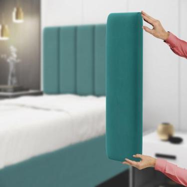 Imagem de Painel Modulado Nashira 60x20 Cm Sued Aradecor, Azul Turquesa, ÚNICO