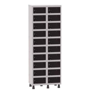 Imagem de Armário Porta Objetos de Aço 2 Vãos 20 Portas Fechadura Pandin 1,90 m 