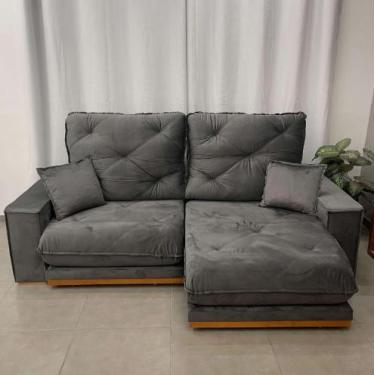 Imagem de Sofá Munique 4 Lugares Retrátil e Reclinável 250cm Tecido Veludo Boare