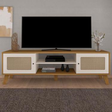 Imagem de Rack para TV Até 75 Polegadas Charlotte 2 Portas Carvalho/Off White - 