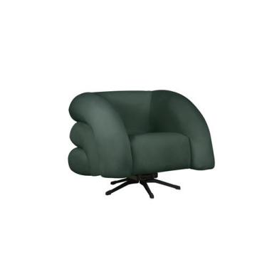 Imagem de Poltrona Base Giratória e Balanço Micheli Veludo Verde - Mazzero Decor