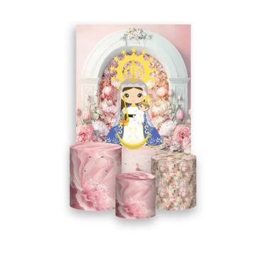 Imagem de Painel De Festa Vertical 1,50 x 2,20 + Trio De Capas Cilindro - Santa 