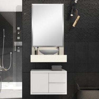 Imagem de Bancada em Porcelanato para Banheiro 60cm Pró para Cuba de Apoio - Blu