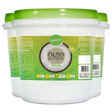 Imagem de Kit 3 Óleo de Coco Virgem Qualicoco 3 Litros - Qualicôco