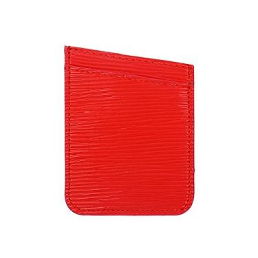 Imagem de CUBE Stick On – Carteira ultrafina para iPhone/Samsung/LG e mais – Textura de onda vermelha