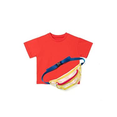 Imagem de Ozkiz Conjunto de camiseta e bolsa cruzada 'Summer Traveler' para meninos e meninas crianças pequenas_vermelha, azul verdeen_Tamanho 3T~7Y, Vermelho, 8