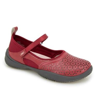 Imagem de Jambu Sapatilhas femininas Dandelion Comfort Casual Classic Mary Jane Sapatilhas, Vermelho, 35