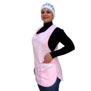 Imagem de Bata Avental Frente e touca em telinja com ajuste atras no elastico - 