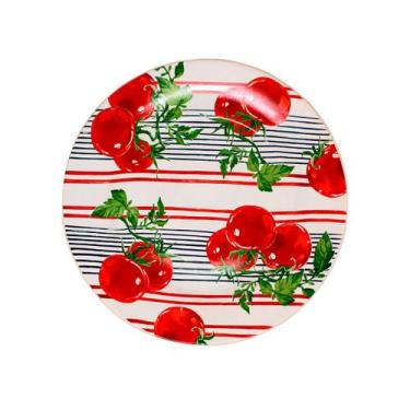 Imagem de Prato Sobremesa Cerâmica Tomate Fresco Vermelho 20cm - Unid. - Luiz Sa