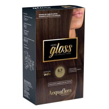 Imagem de Coloração Creme Acquaflora Kit Hidra Gloss 6.7 Chocolate