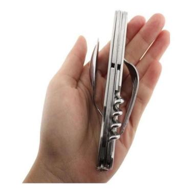 Imagem de Canivete Multifuncional Talher Garfo Colher Faca Divisível - AlwyStore