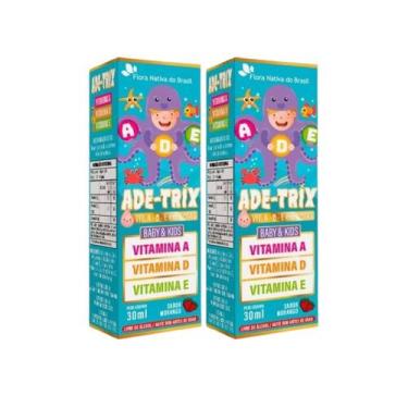 Imagem de KIT 2 ADE-TRIX Kids (Vit. A D E) 30ml Sabor Morango - FLORA NATIVA