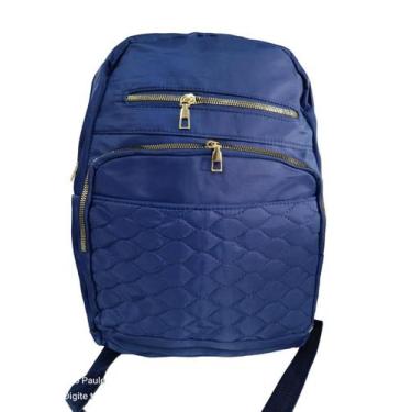 Imagem de Mochila bolsa de Nylon Impermeável Moda Feminina - F1650, Azul