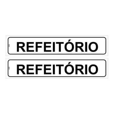 Imagem de Kit com 2 Placas de Sinalização Auto Adesivas para Refeitório e Sala d