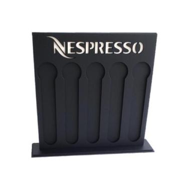 Imagem de Porta Cápsulas Nespresso Em Mdf Preto Com Base Café Expresso MGL - Vol