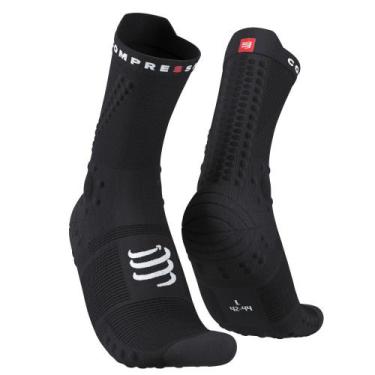 Imagem de Meia de compressão p/ Trilha cano médio Preto  Trail V4.0 - COMPRESSPO
