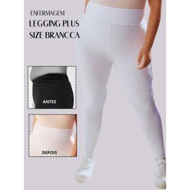 Imagem de Calça Legging Branca Enfermagem Plus Size Em Suplex Confortável Cintut