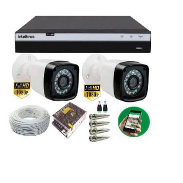 Imagem de Kit 2 Cam 1080P 2MP Fullhd Dvr Mhdx 3104 Full Hd C/ Hd - Intelbras
