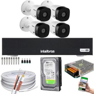 Imagem de Kit Intelbras 4 Cam 1220b Full hd Dvr Mhdx 3004-C Full Hd C/ Hd