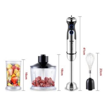 Imagem de Mixer Processador 4 Em 1 Inox 600w 110v Triturador 4 Laminas 110V - VD