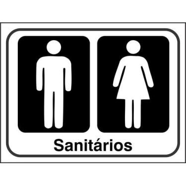 Imagem de Placa Banheiro Ele Ela Unissex Sanitário 20x15cm Ps 1mm - Royal Art