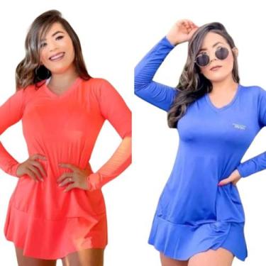 Imagem de Kit 2 Saídas de Praia Vestido feminino proteção solar UV 50+ FPS - For