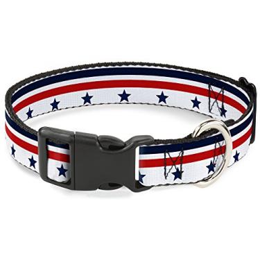 Imagem de Buckle-Down PC-W30191-WM Coleira com clipe de plástico, 3,8 cm de largura, serve para pescoços de 40,6 a 58,4 cm - Médio, Americana