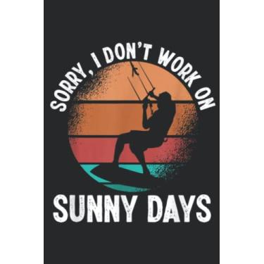 Imagem de Kitesurfing Vintage Dont work on sunny Days Kiteboarding Quote: Lined Journal Notebook To Do Schedule, Medium 6x9 Inches, 100 Pages, Printed Cover