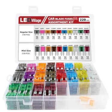 Imagem de Kit automotivo de 315 peças Ledvillage Standard, Mini e LP Mini Fusíveis de Carro - Kit de Lâmina de Fusível Variedade Automática (2/3/5/7.5/10/15/20/25/30/35/40AMP) para RV, Campista, Barco,