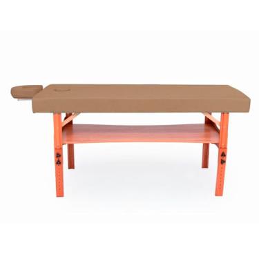 Imagem de Maca Beauty Spa Fixa com Regulagem de Altura - Arktus - Marrom Cappuccino