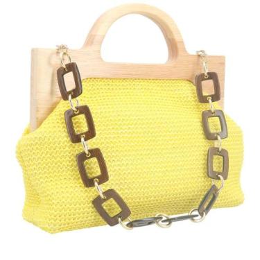 Imagem de Bolsa Clutch de Ráfia Grace Bauarte, Amarelo