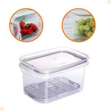 Imagem de Pote Mantimentos Hermético Com Escorredor Empilhável 1,2 L - Plasútil