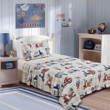Imagem de Cobre Leito Colcha Teen Patchwork Solteiro feminino Infantil Menina Du