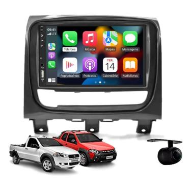 Imagem de Kit Multimídia Strada Palio Week Siena 12 / 19 Mold Graftite 7 Pol CarPlay AndroidAuto - FirstOption 8100