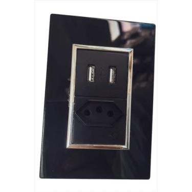 Imagem de Tomada Inteligente com Módulo 16A 2 USB  JWCOM Preto Preto