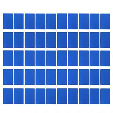 Imagem de Cartão de visita de alumínio de 50 pces, cartão de visita em branco, cartões de visita do metal para garantir que permaneça intacto mesmo após o uso prolongado (Blue)