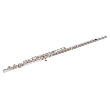 Imagem de Flauta Instrumento de Sopro Flauta Tom C 16 Orifícios Fechados Cobre Branco Niquelado Com Chave E