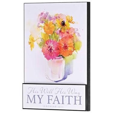 Imagem de Dicksons His Will His Way My Faith Jeremiah 29:11 MDF decorativa empilhada placa de parede 30 x 20 cm