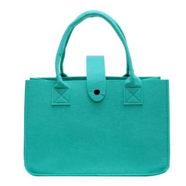 Imagem de DxXU SewLife 1 sacola de feltro média para meninos e meninas, bolsa de presente reutilizável para chá de bebê, lembrancinhas de festa faça-você-mesmo (6. Azul pavão)