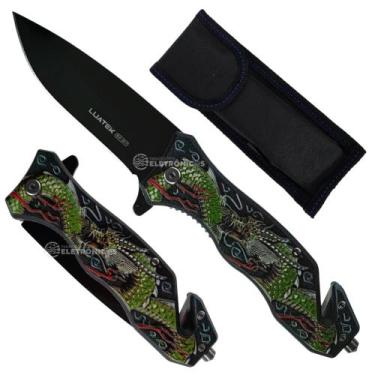 Imagem de Canivete Semiautomático com Quebra-Vidro e Cortador Ferramenta Profiss